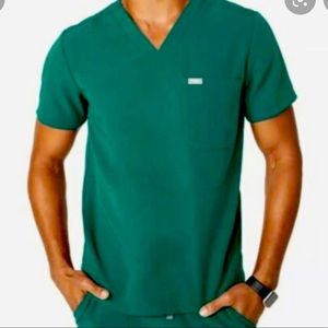 NWT Forest Green 3 pocket Mens scrub top